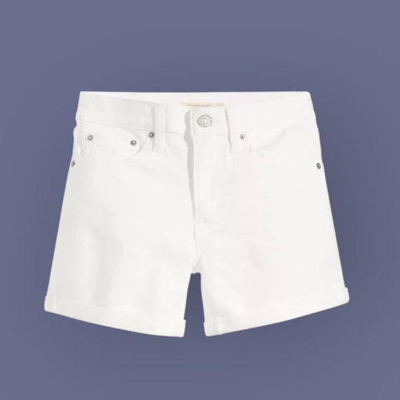 New 31/12 Levi's MidLength White Denim Short 4"Inseam Stretch - Picture 1 of 12